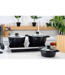 ARDESTO Набор посуды Gemini Anzio, 6 предметов, алюминий, черный