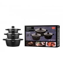 ARDESTO Набор посуды Gemini Anzio, 6 предметов, алюминий, черный