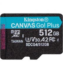Kingston Карта пам'яті Kingston microSD 512GB C10 UHS-I U3 A2 V30 R200/W160MB/s