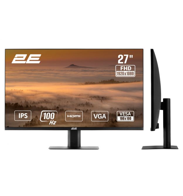 2E Монітор 2E 27" F2725B D-Sub, HDMI, IPS, 100Hz