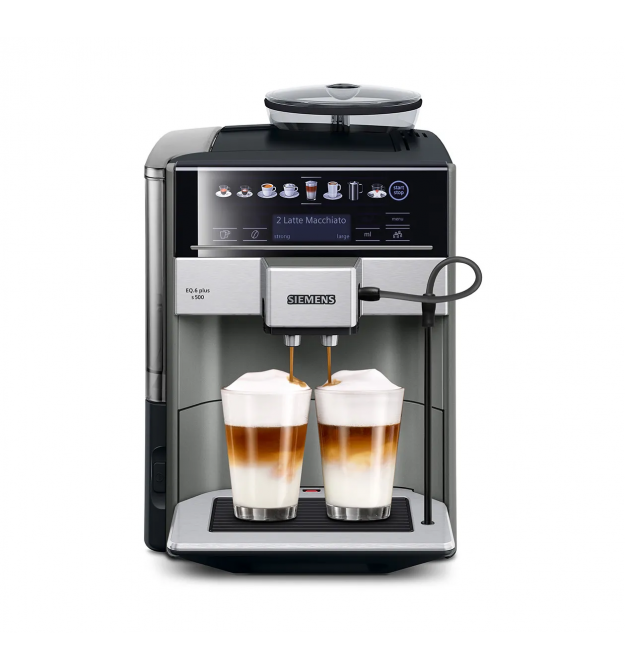 Siemens Siemens Coffee machine, 1.7L, auto capuchino maker, LED display, auto recipe-12, black-silver