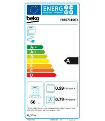 Beko Cooker Beko electrical glass-ceramic, 66L, 60x60cm, display, convection, inox