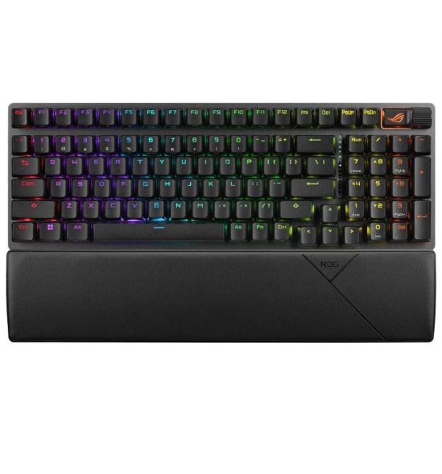 ASUS Клавиатура механическая ROG Strix Scope II, 96key, NX Snow, USB-A/WL/BT, EN/UK, RGB, чёрный