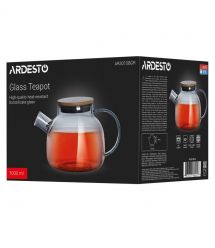 ARDESTO Заварник Graphite 1000мл, боросиликатное стекло, бамбук, серый