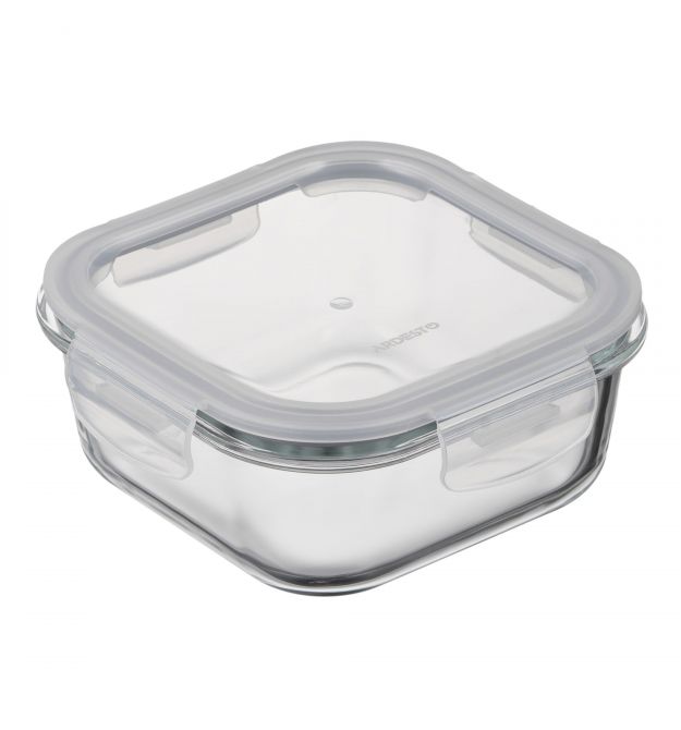 ARDESTO Контейнер для хранения пищевых продуктов Gemini 0.8л, боросиликатное стекло, пластик, квадратный, прозрачный