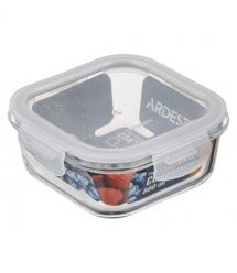 ARDESTO Контейнер для хранения пищевых продуктов Gemini 0.8л, боросиликатное стекло, пластик, квадратный, прозрачный