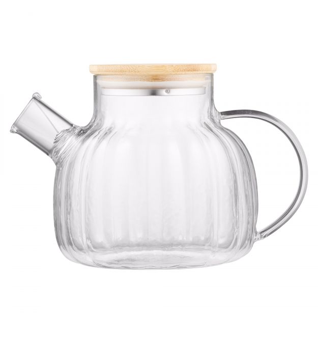 ARDESTO Заварник Iceberg 1000мл, боросиликатное стекло, бамбук, прозрачный