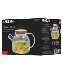ARDESTO Заварник Iceberg 1000мл, боросиликатное стекло, бамбук, прозрачный