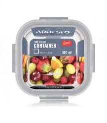 ARDESTO Контейнер для хранения пищевых продуктов Gemini 0.5л, боросиликатное стекло, пластик, квадратный, прозрачный