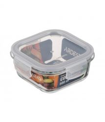 ARDESTO Контейнер для хранения пищевых продуктов Gemini 0.5л, боросиликатное стекло, пластик, квадратный, прозрачный