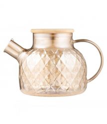 ARDESTO Заварник Golden Moon Diamond 1000мл, боросиликатное стекло, бамбук, золотистый