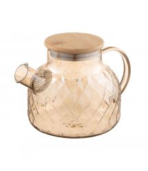 ARDESTO Заварник Golden Moon Diamond 1000мл, боросиликатное стекло, бамбук, золотистый