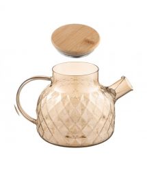 ARDESTO Заварник Golden Moon Diamond 1000мл, боросиликатное стекло, бамбук, золотистый