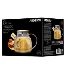 ARDESTO Заварник Golden Moon Diamond 1000мл, боросиликатное стекло, бамбук, золотистый