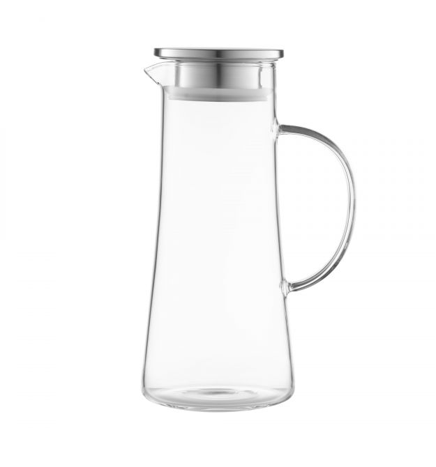 ARDESTO Кувшин с крышкой 1400мл, боросиликатное стекло, нержавеющая сталь, прозрачный