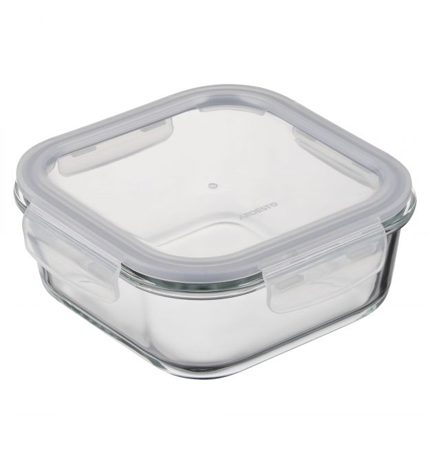 ARDESTO Контейнер для хранения пищевых продуктов Gemini 1.23л, боросиликатное стекло, пластик, квадратный, прозрачный