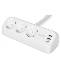 Digitus Блок розеток DIGITUS Office, 3xSchuko, 2xUSB-A, 1xUSB-C, 16A, 1.5м, вилка Schuko, білий