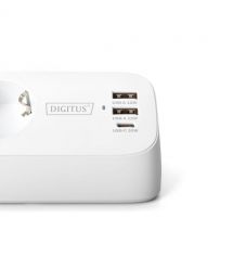Digitus Блок розеток DIGITUS Office, 3xSchuko, 2xUSB-A, 1xUSB-C, 16A, 1.5м, вилка Schuko, білий