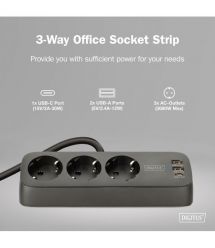Digitus Блок розеток DIGITUS Office, 3xSchuko, 2xUSB-A, 1xUSB-C, 16A, 1.5м, вилка Schuko, чорний