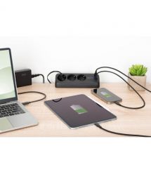 Digitus Блок розеток DIGITUS Office, 3xSchuko, 2xUSB-A, 1xUSB-C, 16A, 1.5м, вилка Schuko, чорний