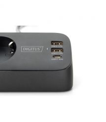 Digitus Блок розеток DIGITUS Office, 3xSchuko, 2xUSB-A, 1xUSB-C, 16A, 1.5м, вилка Schuko, чорний