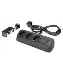 Digitus Блок розеток DIGITUS Office, 3xSchuko, 2xUSB-A, 1xUSB-C, 16A, 1.5м, вилка Schuko, чорний
