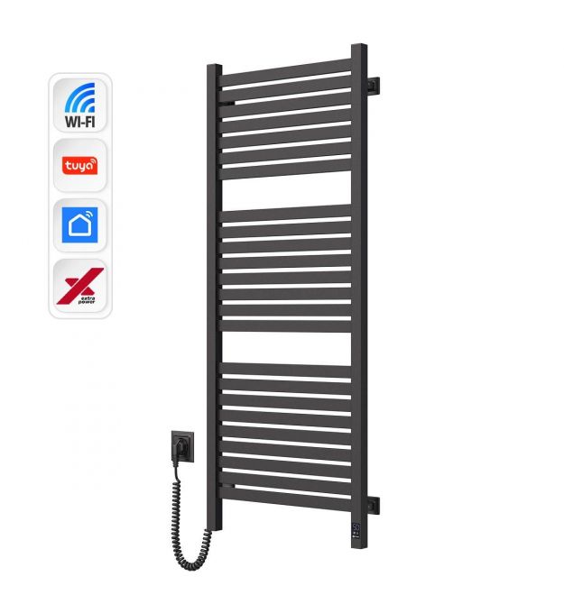 Navin Полотенцесушитель Navin электрический Авангард Х, 1200х480х71мм, Wi-Fi, сталь, черный муар, левое подключение