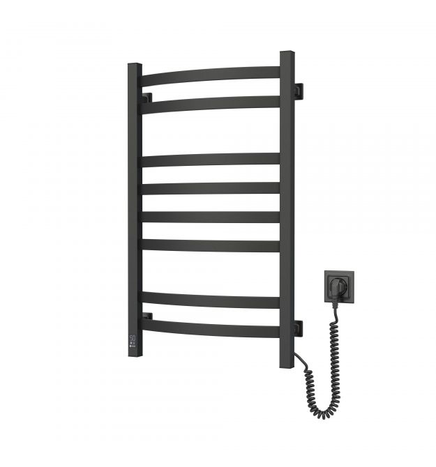 Navin Полотенцесушитель электрический Avalon, 800х480х104мм, таймер-регулятор, сталь, черный муар, правое подключение