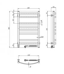 Navin Полотенцесушитель электрический Avalon, 800х480х104мм, таймер-регулятор, сталь, белый, правое подключение