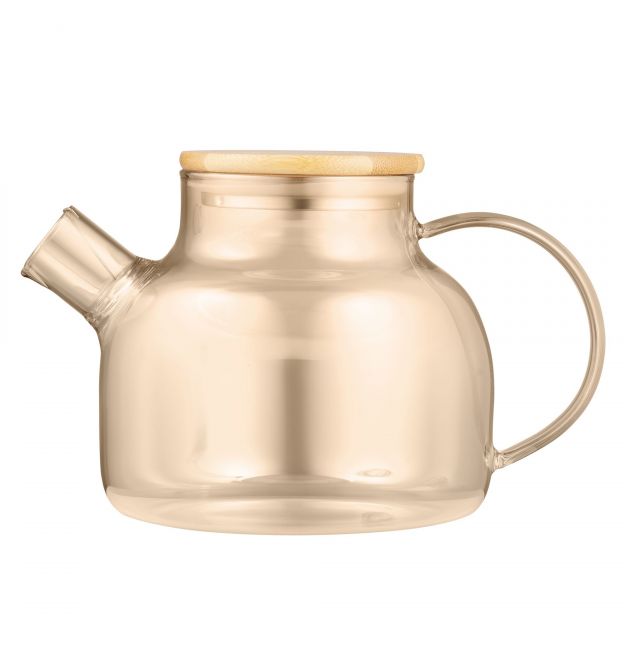 ARDESTO Заварник Golden Moon 1000мл, боросиликатное стекло, бамбук, золотистый