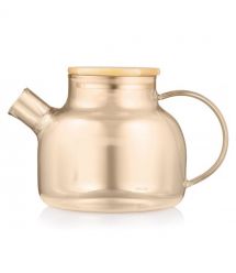 ARDESTO Заварник Golden Moon 1000мл, боросиликатное стекло, бамбук, золотистый