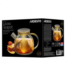 ARDESTO Заварник Golden Moon 1000мл, боросиликатное стекло, бамбук, золотистый