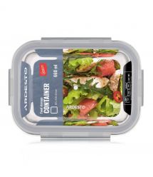 ARDESTO Контейнер для хранения пищевых продуктов Gemini 0.66л, боросиликатное стекло, пластик, прямоугольный, прозрачный