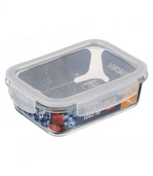 ARDESTO Контейнер для хранения пищевых продуктов Gemini 1.06л, боросиликатное стекло, пластик, прямоугольный, прозрачный