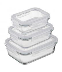 ARDESTO Контейнер для хранения пищевых продуктов Gemini 1.06л, боросиликатное стекло, пластик, прямоугольный, прозрачный