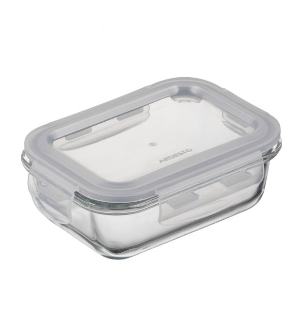 ARDESTO Контейнер для хранения пищевых продуктов Gemini 0.38л, боросиликатное стекло, пластик, прямоугольный, прозрачный