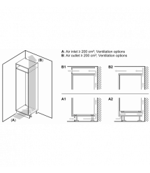 Siemens Siemens Ref built-in with bottom freezer, 177x55x55, ref-212L, freez.-64L, 2doors, E, ST, white