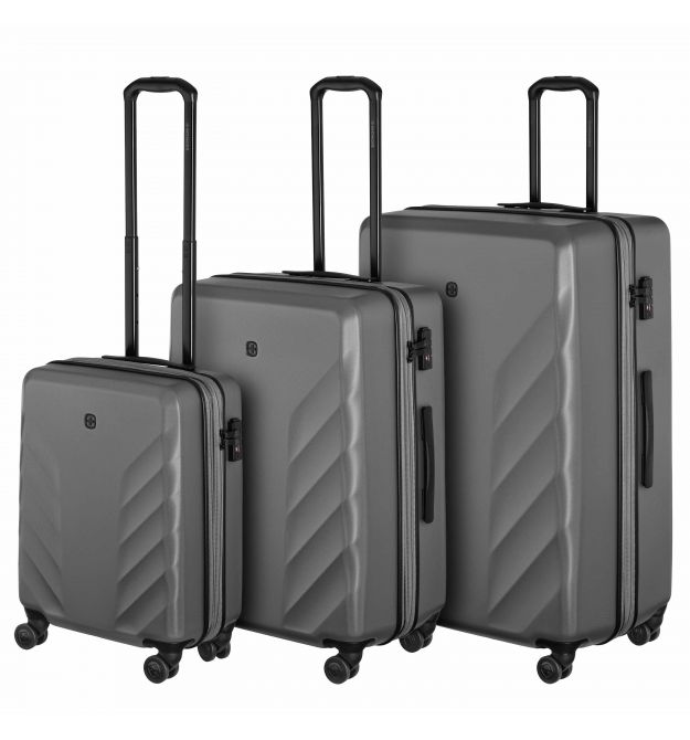 Wenger Набір валіз Wenger, Motion 3 в 1, (S,M,L), пластик, 4 колеса, сірий