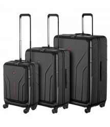 Wenger Набір валіз Wenger Amplix Hardside, полікарбонат, (S+M+L), TSA, 4 колеса, EXP, чорний