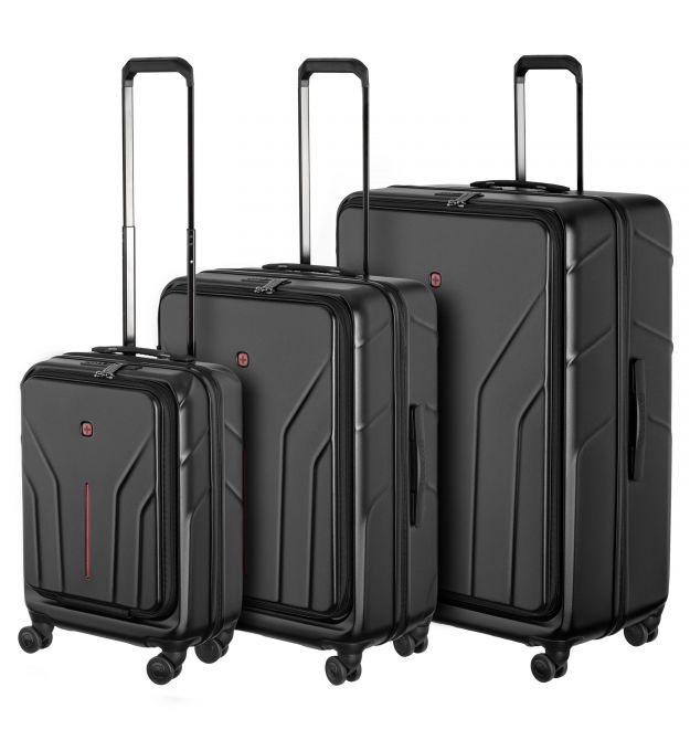 Wenger Набір валіз Wenger Amplix Hardside, полікарбонат, (S+M+L), TSA, 4 колеса, EXP, чорний