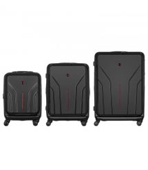 Wenger Набір валіз Wenger Amplix Hardside, полікарбонат, (S+M+L), TSA, 4 колеса, EXP, чорний