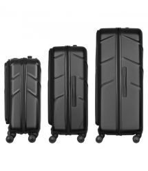 Wenger Набір валіз Wenger Amplix Hardside, полікарбонат, (S+M+L), TSA, 4 колеса, EXP, чорний