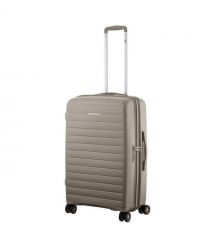 2E Чемодан, Aero, полипропилен, средний, 63/78 л, TSA, 4 колеса, EXP, серо-коричневый
