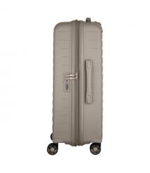 2E Чемодан, Aero, полипропилен, средний, 63/78 л, TSA, 4 колеса, EXP, серо-коричневый