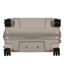 2E Чемодан, Aero, полипропилен, средний, 63/78 л, TSA, 4 колеса, EXP, серо-коричневый