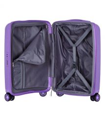 2E Чемодан, Aero, полипропилен, малый, 35/44 л, TSA, 4 колеса, EXP, лавандовый