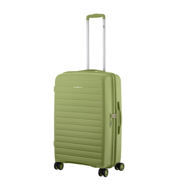 2E Чемодан, Aero, полипропилен, средний, 63/78 л, TSA, 4 колеса, EXP, оливково-зеленый