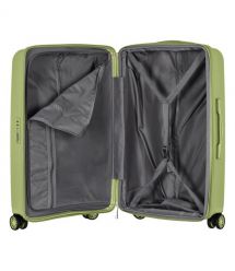 2E Чемодан, Aero, полипропилен, средний, 63/78 л, TSA, 4 колеса, EXP, оливково-зеленый