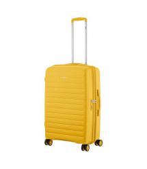 2E Чемодан, Aero, полипропилен, средний, 63/78 л, TSA, 4 колеса, EXP, янтарно-желтый