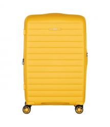 2E Чемодан, Aero, полипропилен, средний, 63/78 л, TSA, 4 колеса, EXP, янтарно-желтый